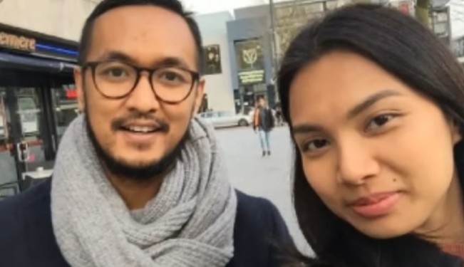 Dewinta Illinia, anak Sri Mulyani, bersama suaminya, Andi Yura. (Tangkapan layar YouTube)
